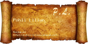 Pohli Lilian névjegykártya